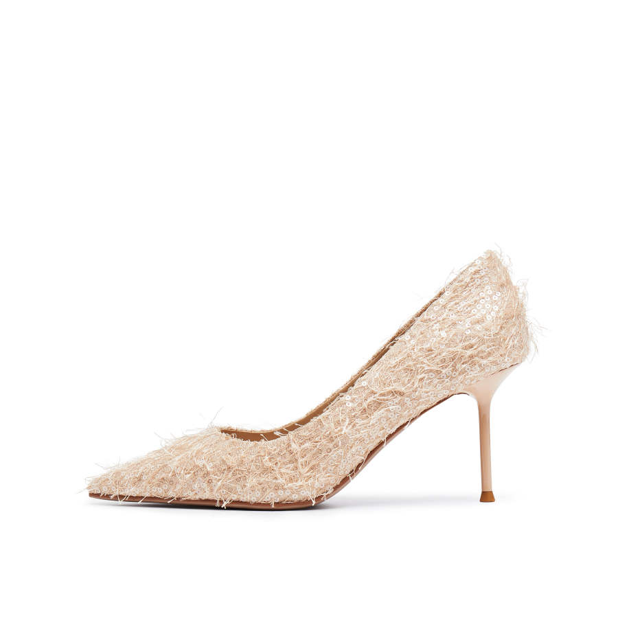 Joypeace Joypeace Snow Daisy Fabric High Heels Women's