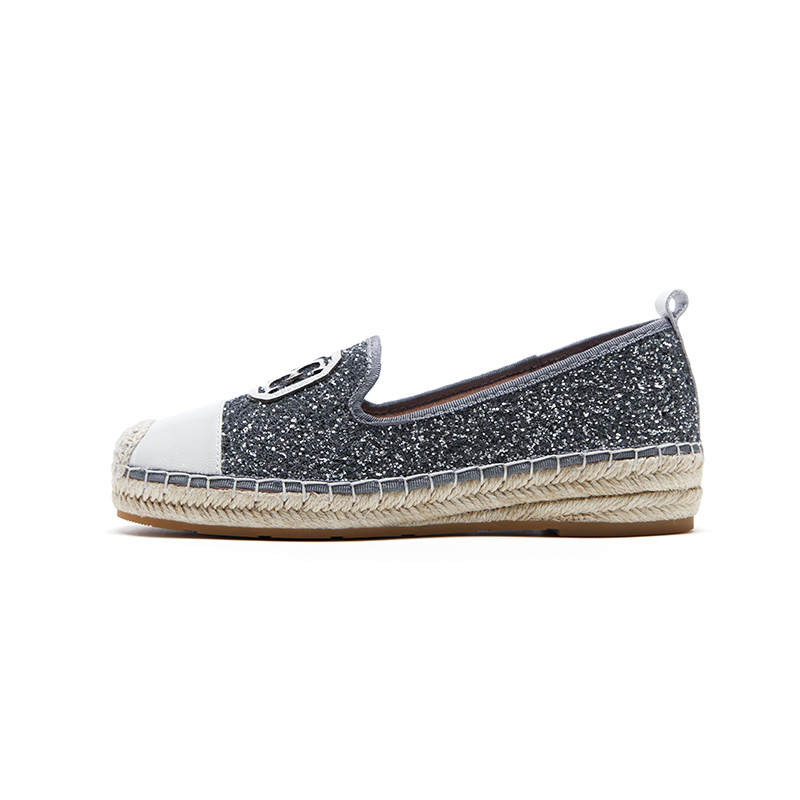 Marie Claire Espadrilles Women's Shimmering Silver+White