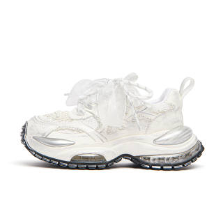 KEDDO Mechanical Girlish Cow Leather Low top Chunky Sneakers Women's