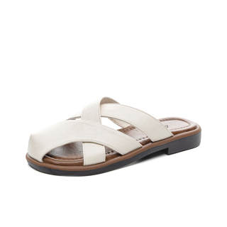 AIYILIAN Slip Resistant Closed Toe Slippers Women's Beige