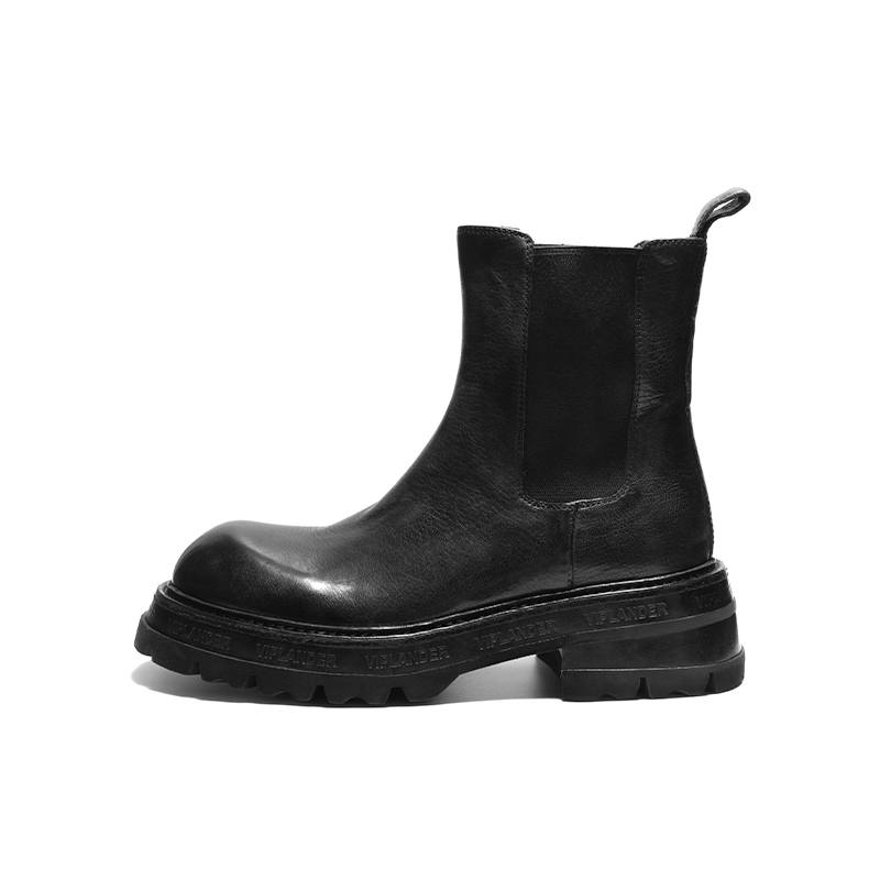 Viplander Horse Leather 17cm Chelsea Boots Men's Black