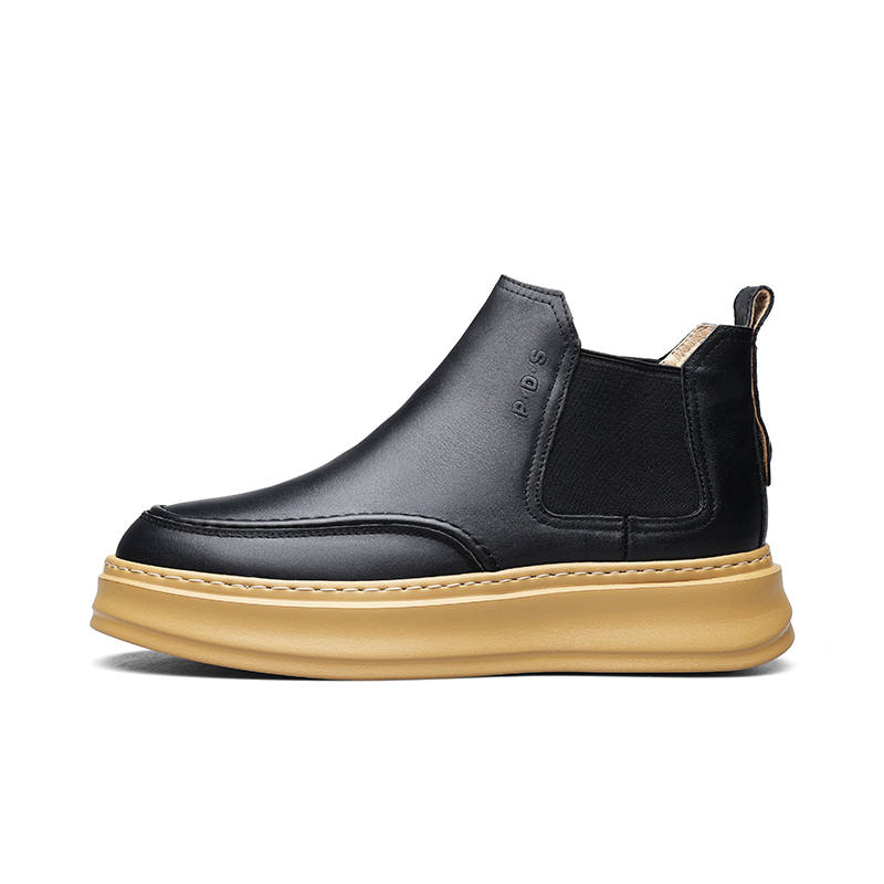 PARDASAUL Cow Leather Short Chelsea Boots Men's Black