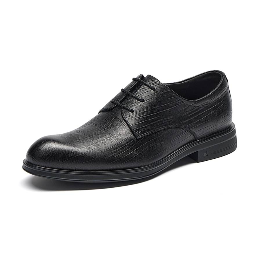 SEVEN Cow Leather Dress Shoes Men's Black