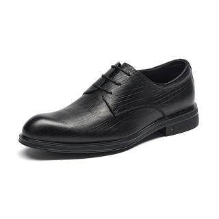 SEVEN Cow Leather Dress Shoes Men's Black