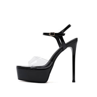 Zubumei Patent Leather One Strap Sandals Women's