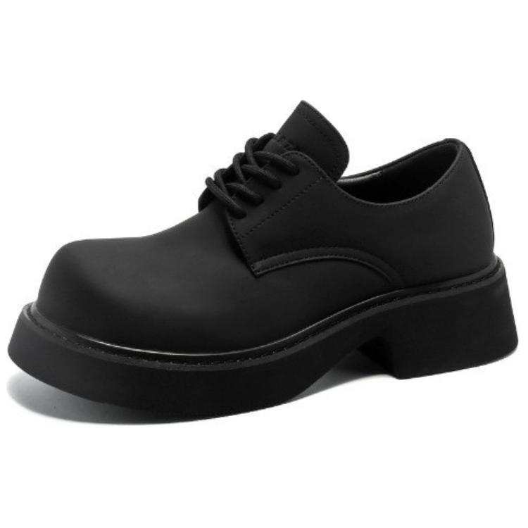 JIETEGONGYANG Cow Split Leather Casual Shoes Black