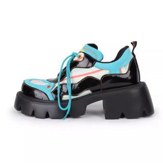 Niuwa Studio Casual Shoes Height Increasing 5.6cm Women's Black Urban Chic Style Chunky Shoes