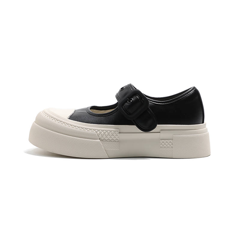 MIS. DANNY Cow Split Leather Platform Mary Jane Shoes Women's