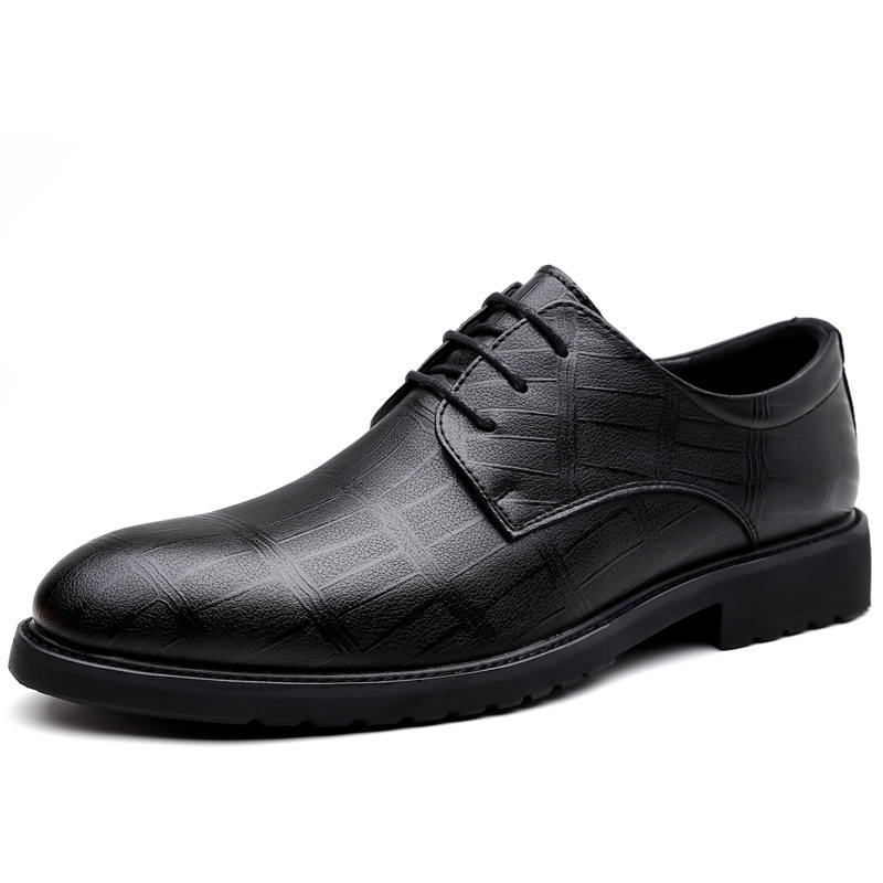 Poitulas Microfiber Leather Dress Shoes Men's Black