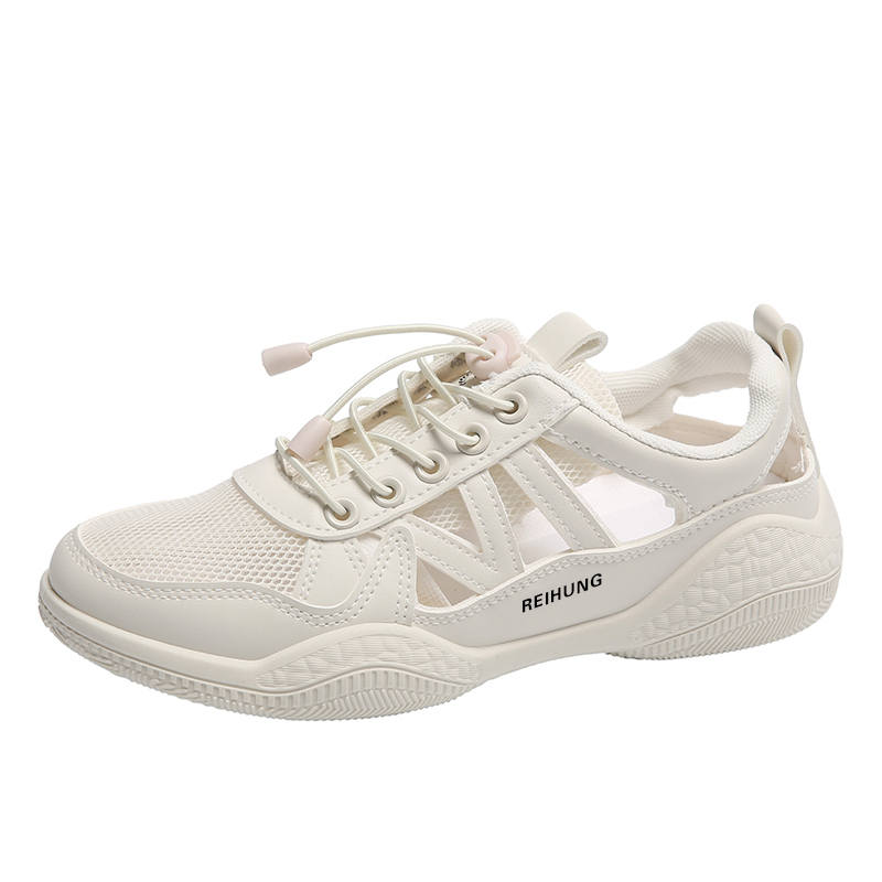 REIHUNG Synthetic Leather Low top Casual Shoes Women's Beige