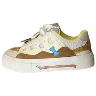 CPXO Synthetic Leather Abrasion Resistant Abrasion Resistant Low top Skateboard Shoes Women's Yellow