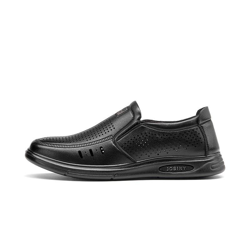 JOSINY Leather Casual Shoes Men's Black