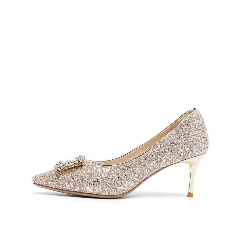 DAPHNE DAPHNE Slim Heel High Heels Women's Champagne