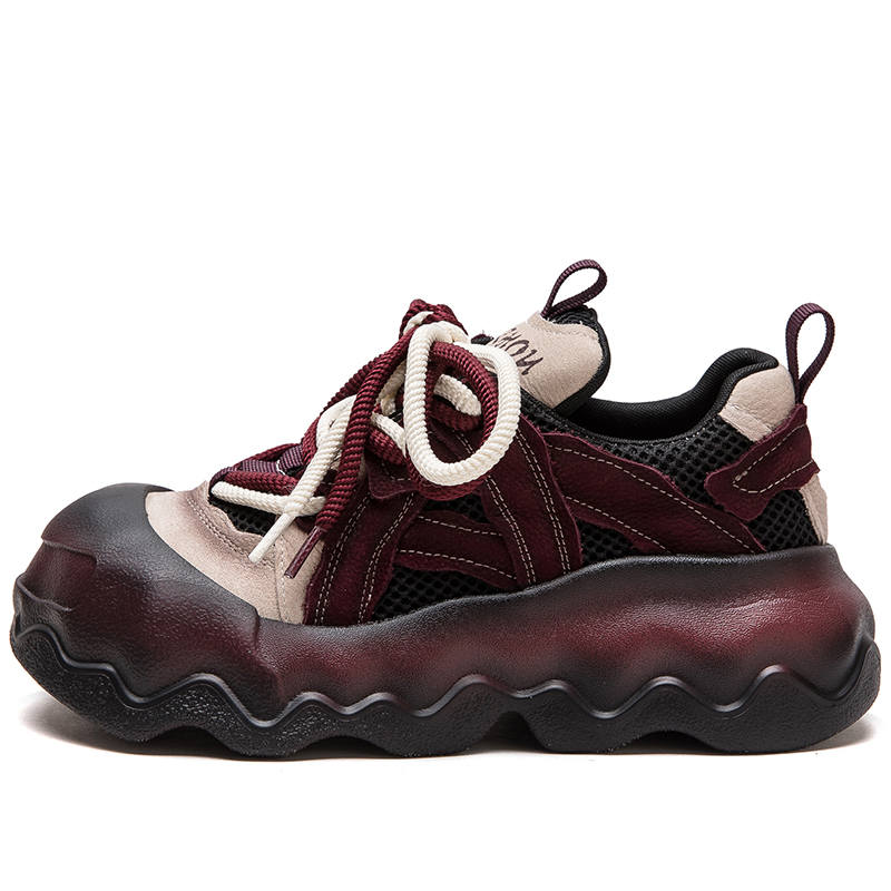 JIEZHOU Top Grain Cow Leather Low top Casual Shoes Women's