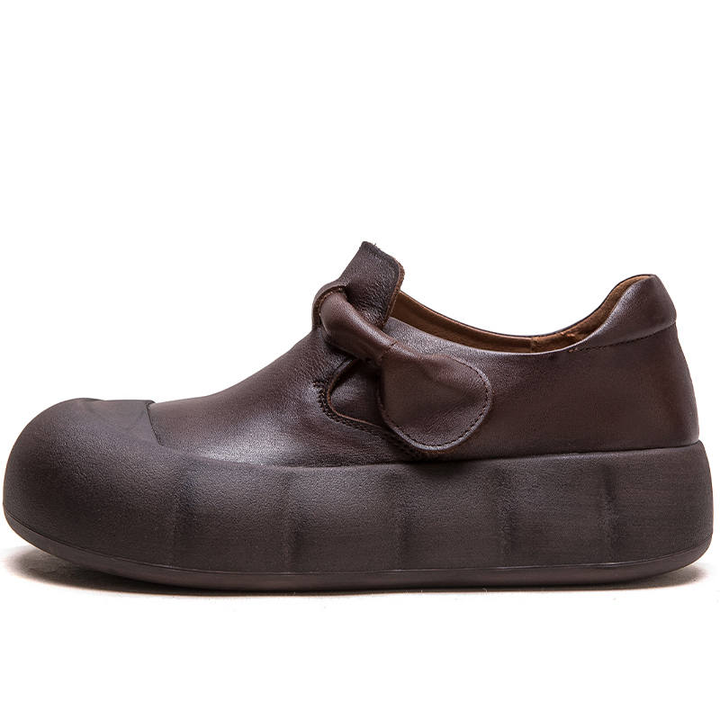 JIEZHOU Top Grain Cow Leather Casual Shoes Women's