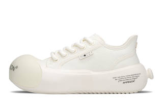 AMMESON Slip Resistant Abrasion Resistant Low top Skateboard Shoes Women's Pearl White