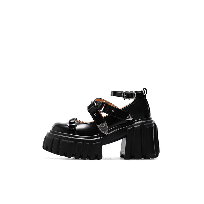 KNKW Starlight Party 2.0 Chunky Heel Mary Jane Shoes 9.5cm Women's Black