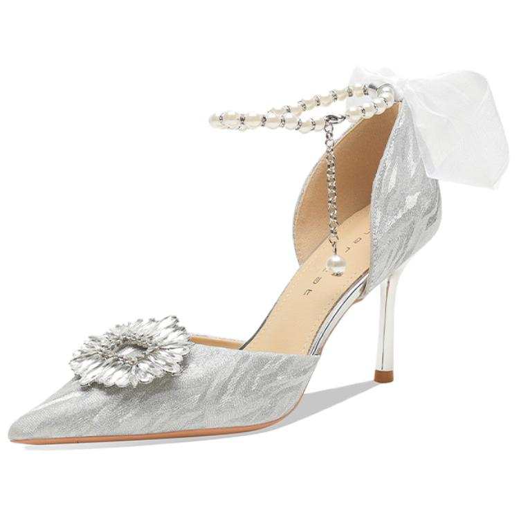Ainer-cat Ainer cat Slim Heel High Heels 8cm Women's Silver