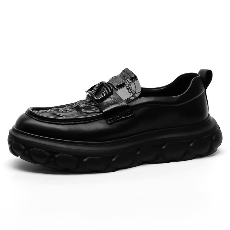 PALMPOLO Cow Leather Casual Shoes Men's Black