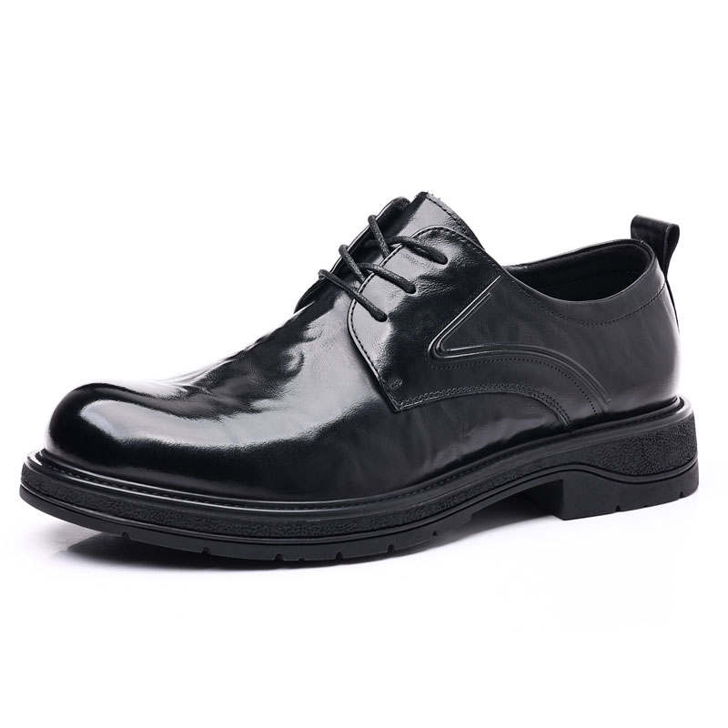 KAQIAODI Casual Leather Shoes Men's Low Top Black, Brown