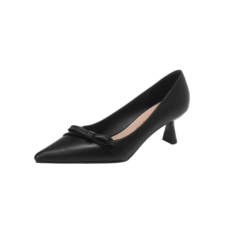 Bamiti Leather Slim Heel High Heels 5CM Women's