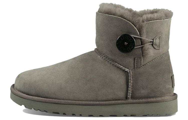 UGG UGG Mini Bailey Button Ii Boot Fleece Lined Gray Women's