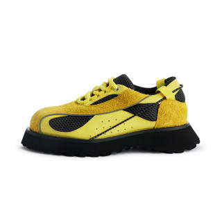 CONP Top Grain Cow Leather Low top Casual Shoes Unisex Yellow