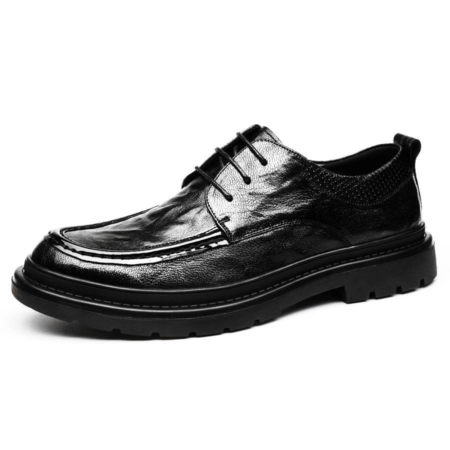 CHINT CHINT Casual Leather Shoes Men's Low Top Black