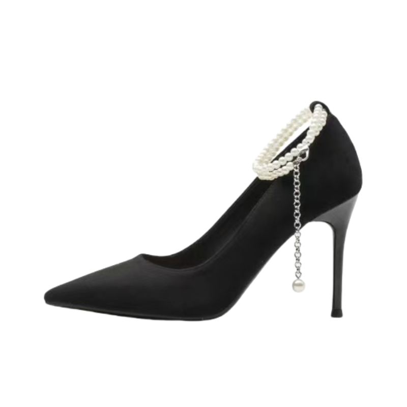 Xingdiman Suede Gift Box Set Slim Heel High Heels Women's Black
