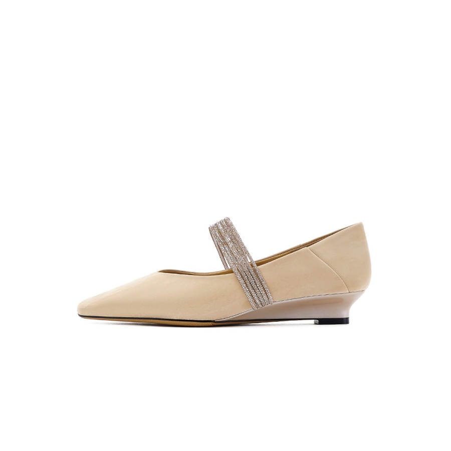 HARSON Cow Leather Flat Mary Jane Shoes 3cm Women's