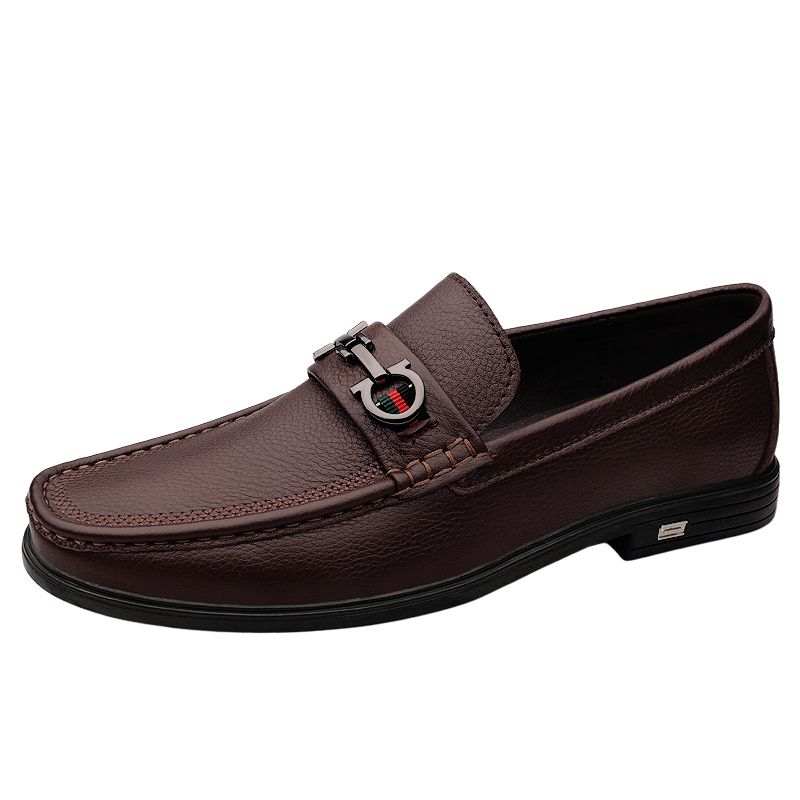 CITONGXIANSHENG Top Grain Cow Leather Casual Shoes Men's Brown