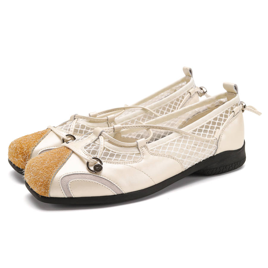 SAFIYA Mary Jane Shoes Women's Ecru/Silver Black