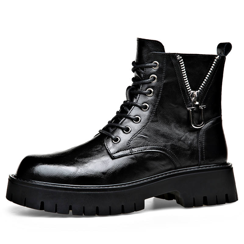 LUOMAIKE LUOMAIKE Leather Crew Combat Boots Men's