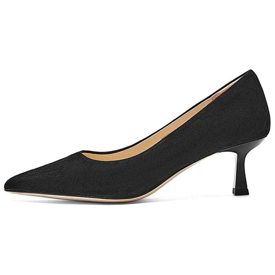 NINE WEST Sheep Suede Slim Heel High Heels 6CM Women's