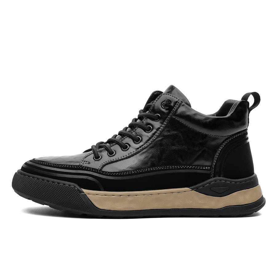 PLO CART Microfiber Leather High top Skateboard Shoes Men's