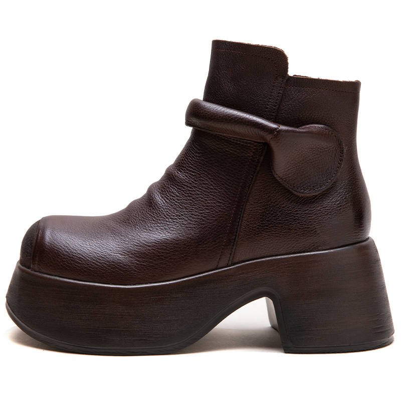 JIEZHOU Ankle Boots Women's Brown/Black