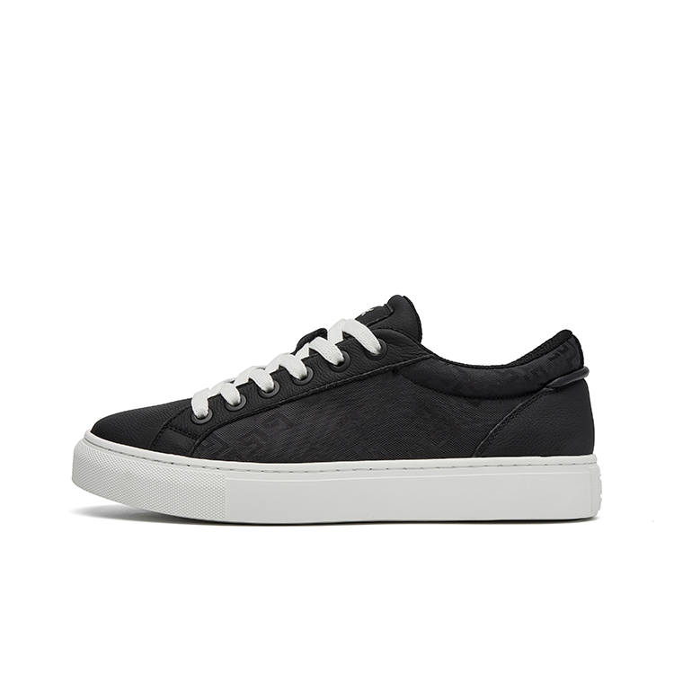 AOXIANG Top Grain Cow Leather Coverage Low top Skateboard Shoes Men's Black