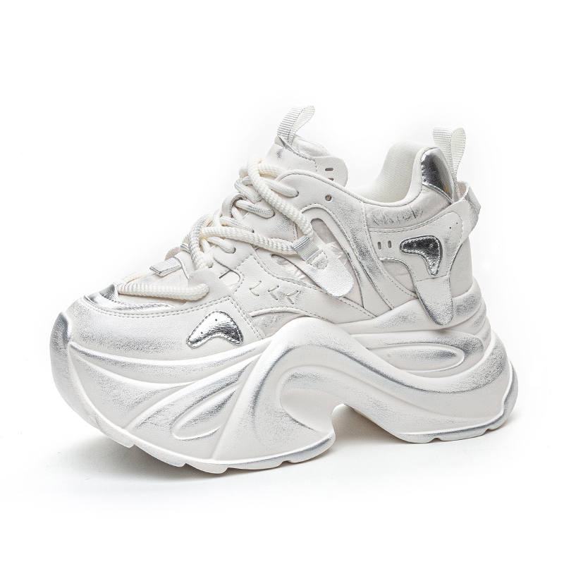 XIEGUIHUAYU Microfiber Leather Low top Chunky Sneakers Women's
