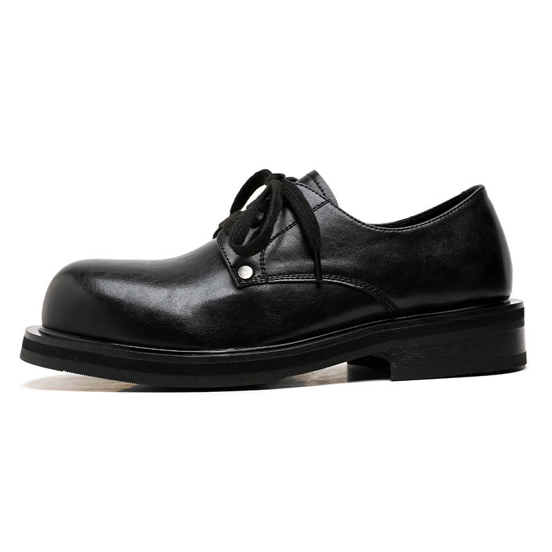 CHILANG Derby Shoes Microfiber Leather Casual Shoes Men's Black