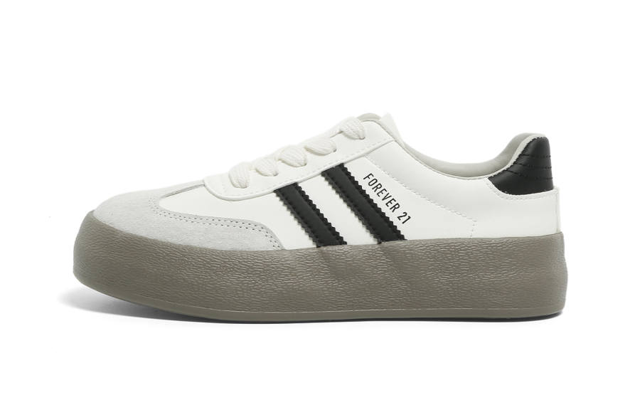 FOREVER 21 Abrasion Resistant Height Increasing Low top German Army Trainers Women's Beige Black