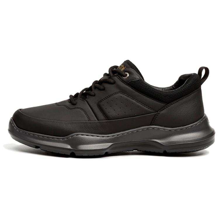 Satchi Top Grain Cow Leather Low top Casual Shoes Men's Black