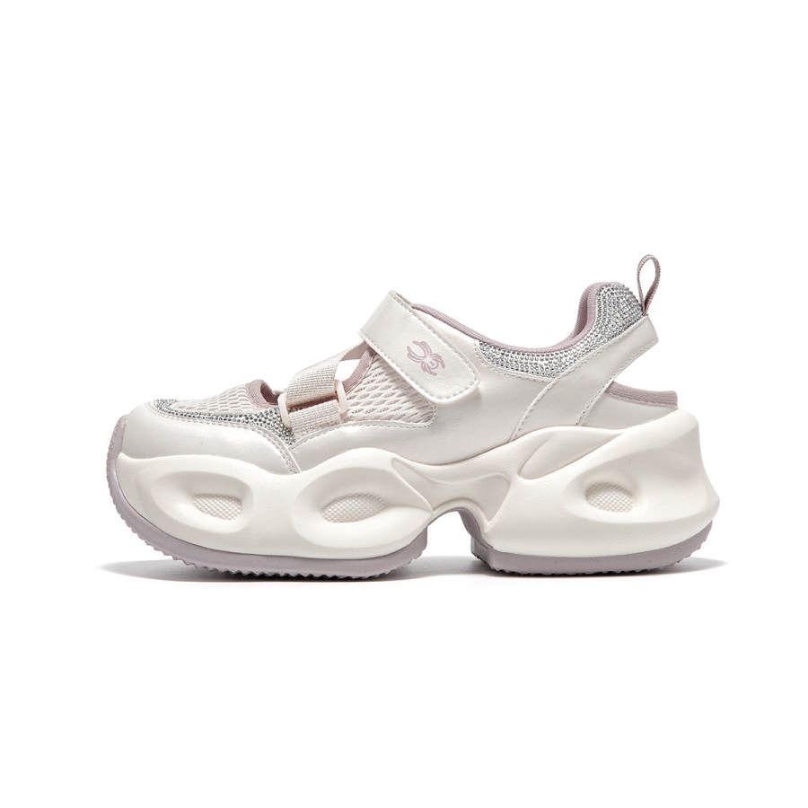 Spider King Textile, Synthetic Leather Slip Resistant Low top Chunky Sneakers Women's Pink