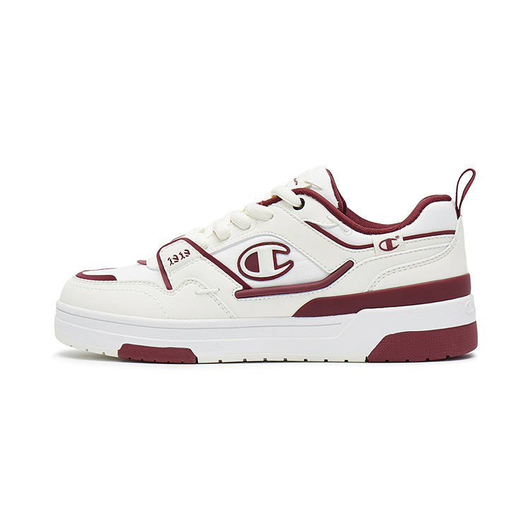 Champion Low top Skateboard Shoes Unisex Milk White/Student Red
