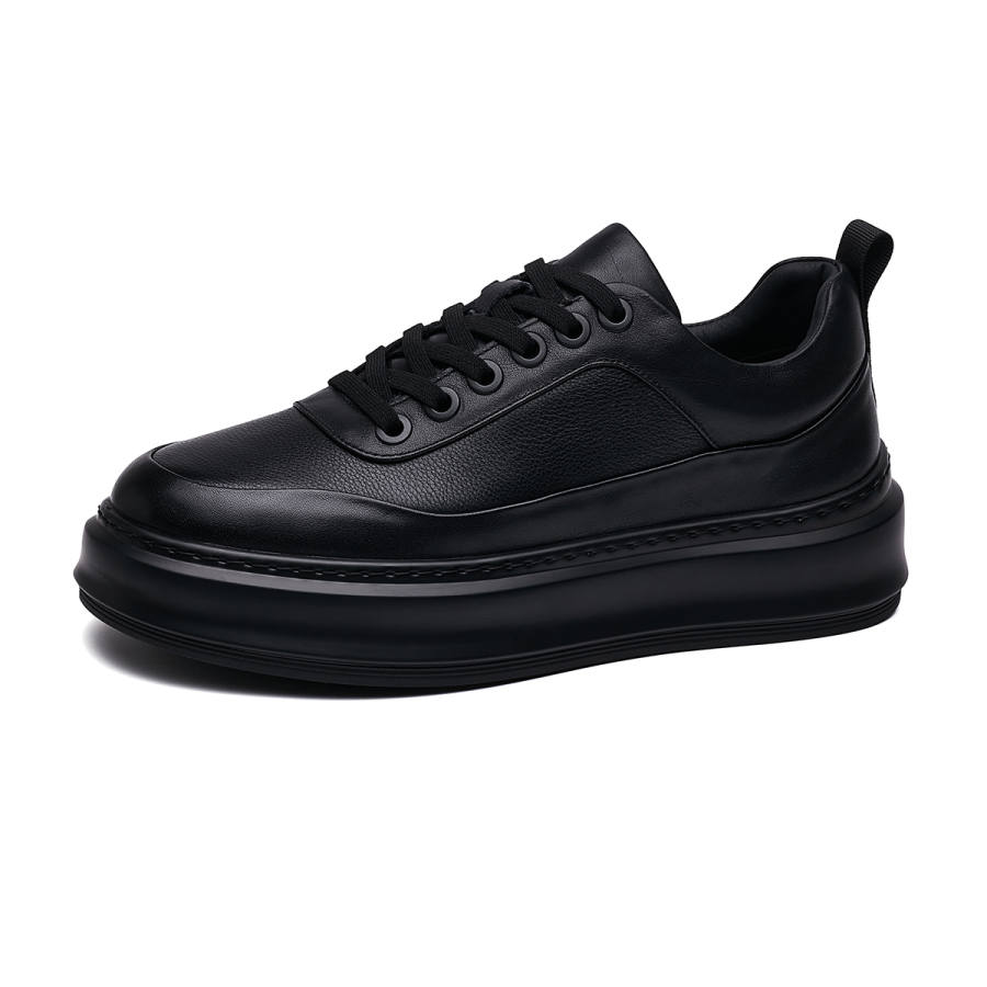 HUITE Top Grain Cow Leather Platform, Fleece Lined, Minimalist Style, Classic, Comfortable, Commute