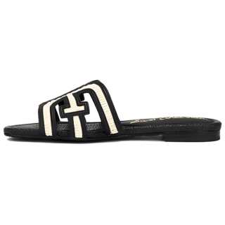 SAM EDELMAN Slide Slippers Women's Black White