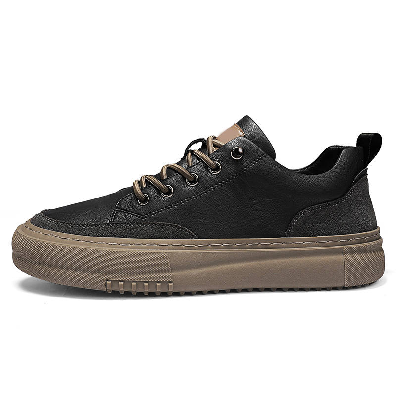 CITONGXIANSHENG Microfiber Leather Casual Shoes Men's Black