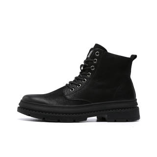 AOXIANG Top Grain Cow Leather Crew Combat Boots Men's Black