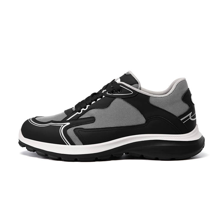 He Jinchang Top Grain Cow Leather Low top Skateboard Shoes Men's Dazzle Black