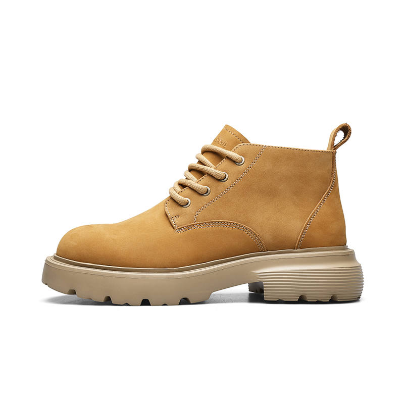 PARDASAUL PARDASAUL Top Grain Cow Leather Short Combat Boots Men's Yellow