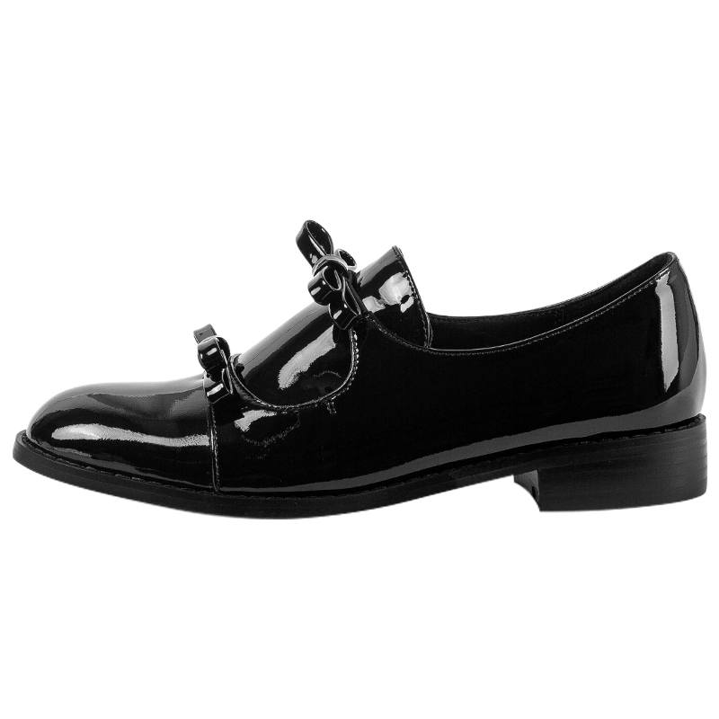 MIAOLV Pu Loafers Women's Black